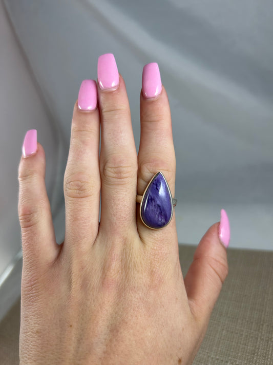 Charoite Statement Ring