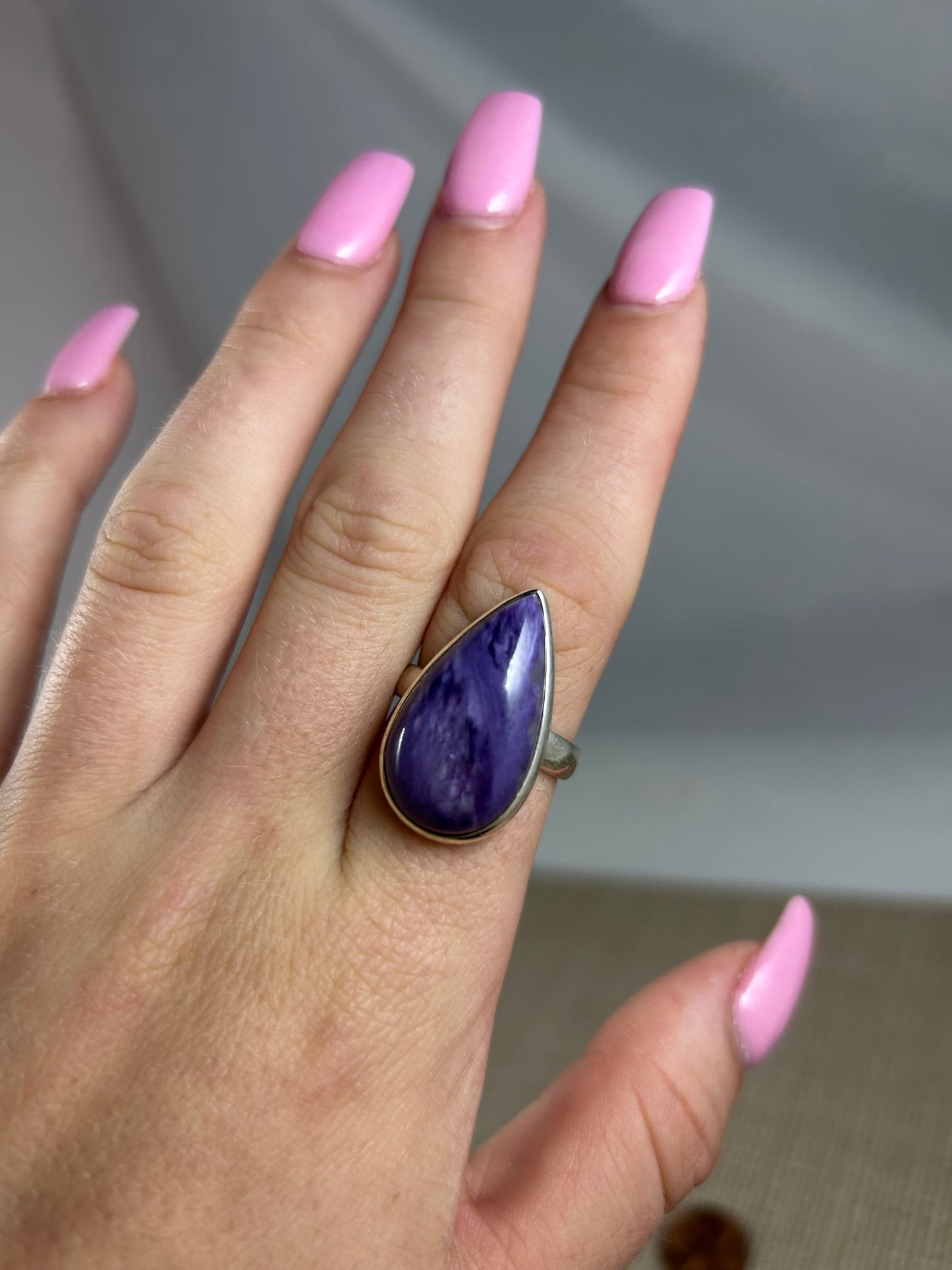 Charoite Statement Ring