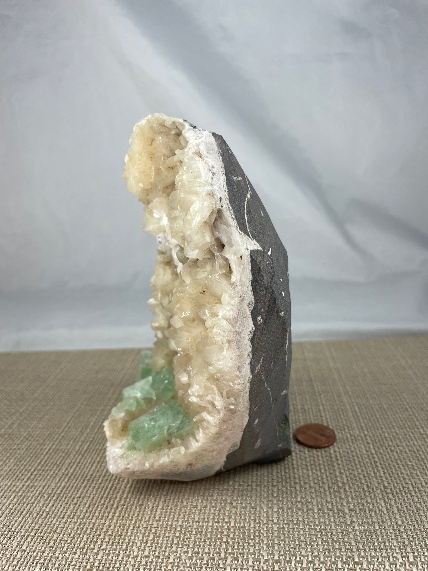 Green Apophyllite on Stilbite