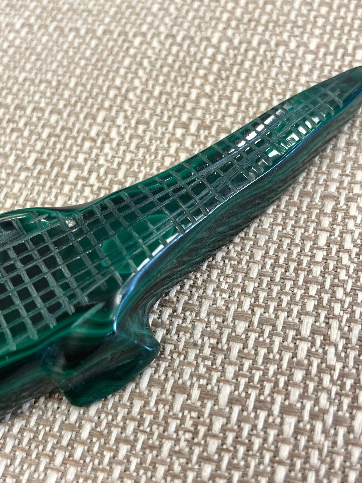 Malachite Alligator Figurine