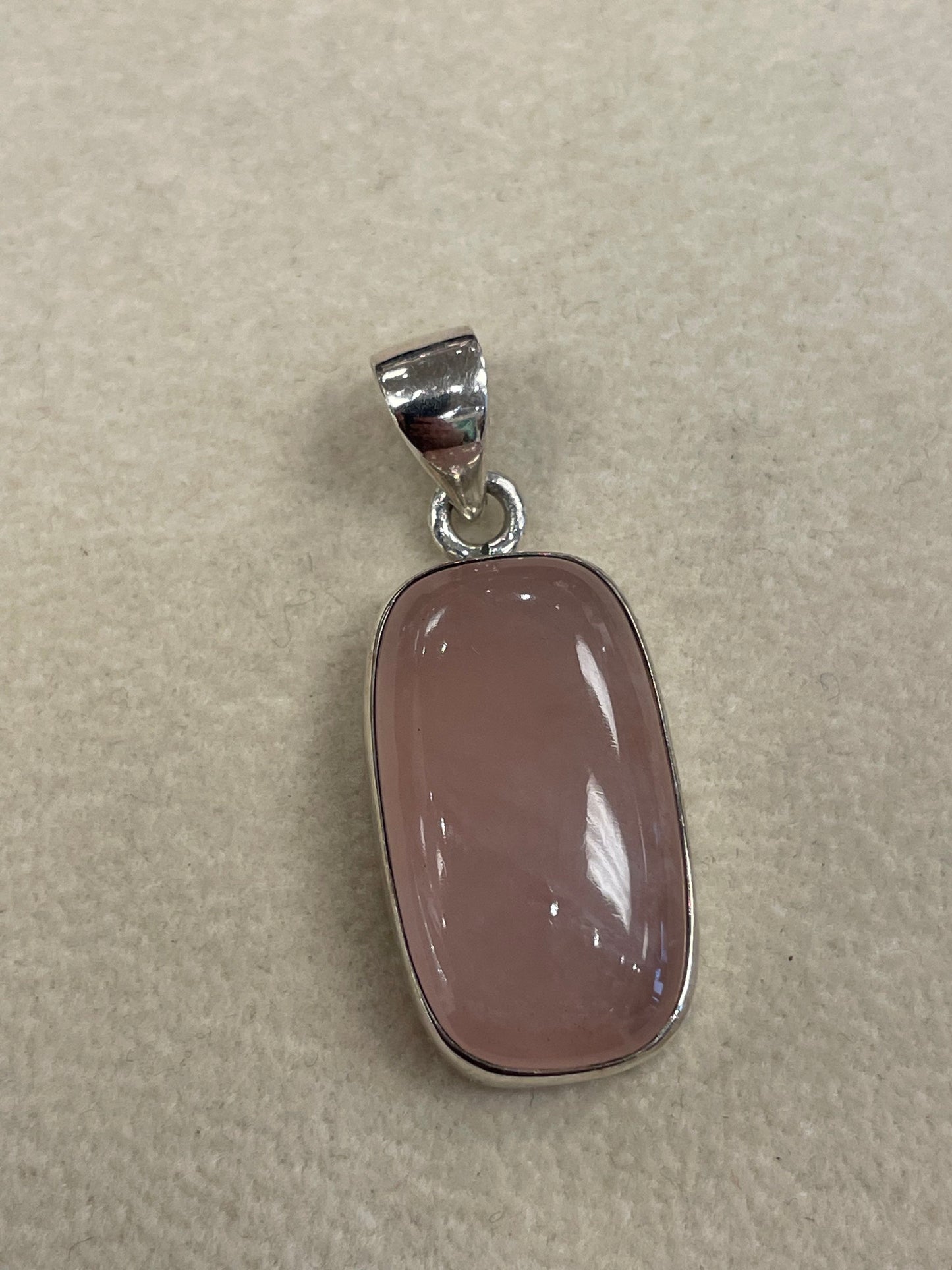 Rose Quartz Sterling Silver Pendant