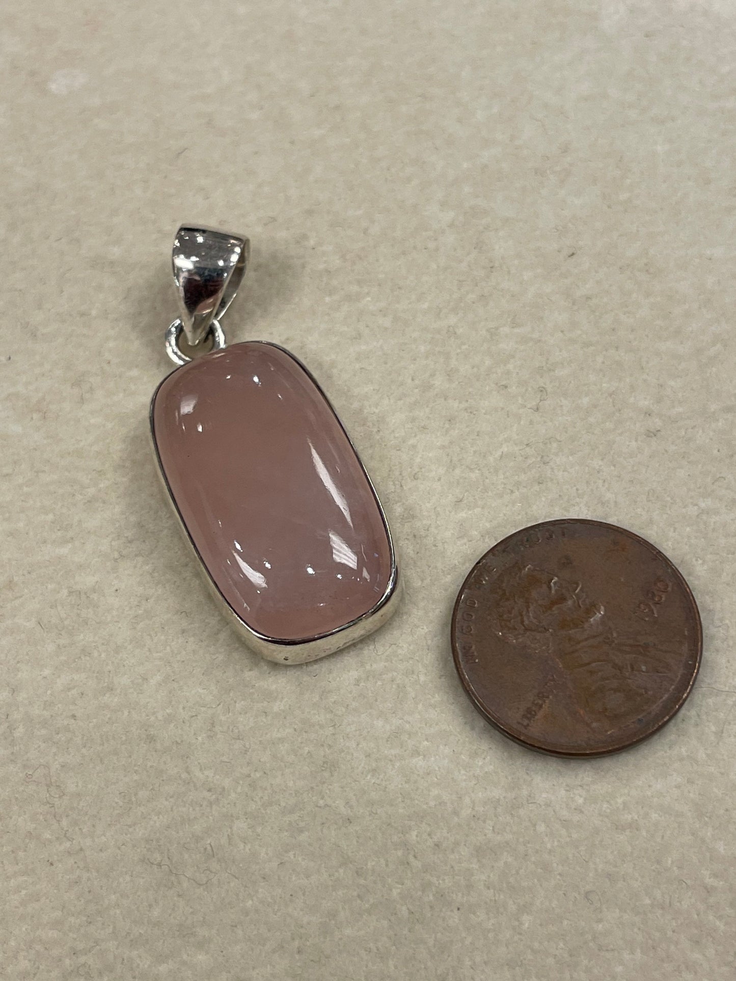 Rose Quartz Sterling Silver Pendant
