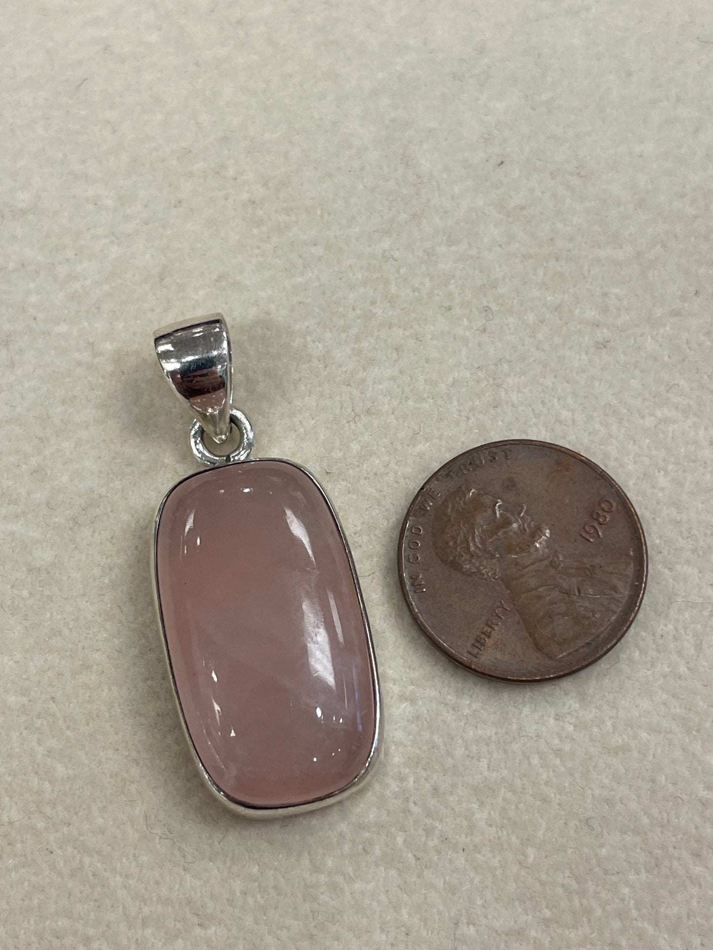Rose Quartz Sterling Silver Pendant