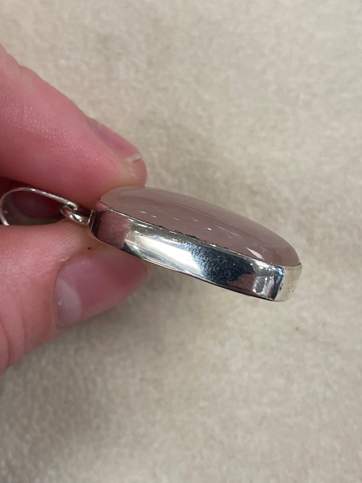 Rose Quartz Sterling Silver Pendant