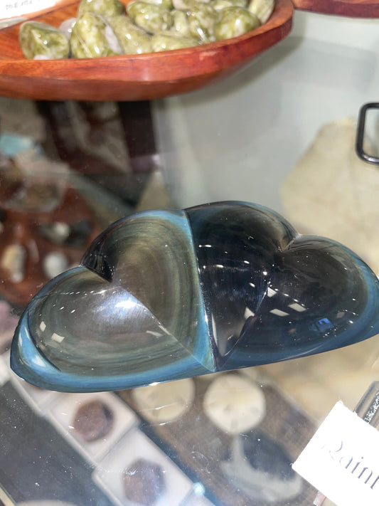 Rainbow Obsidian Pair of Hearts