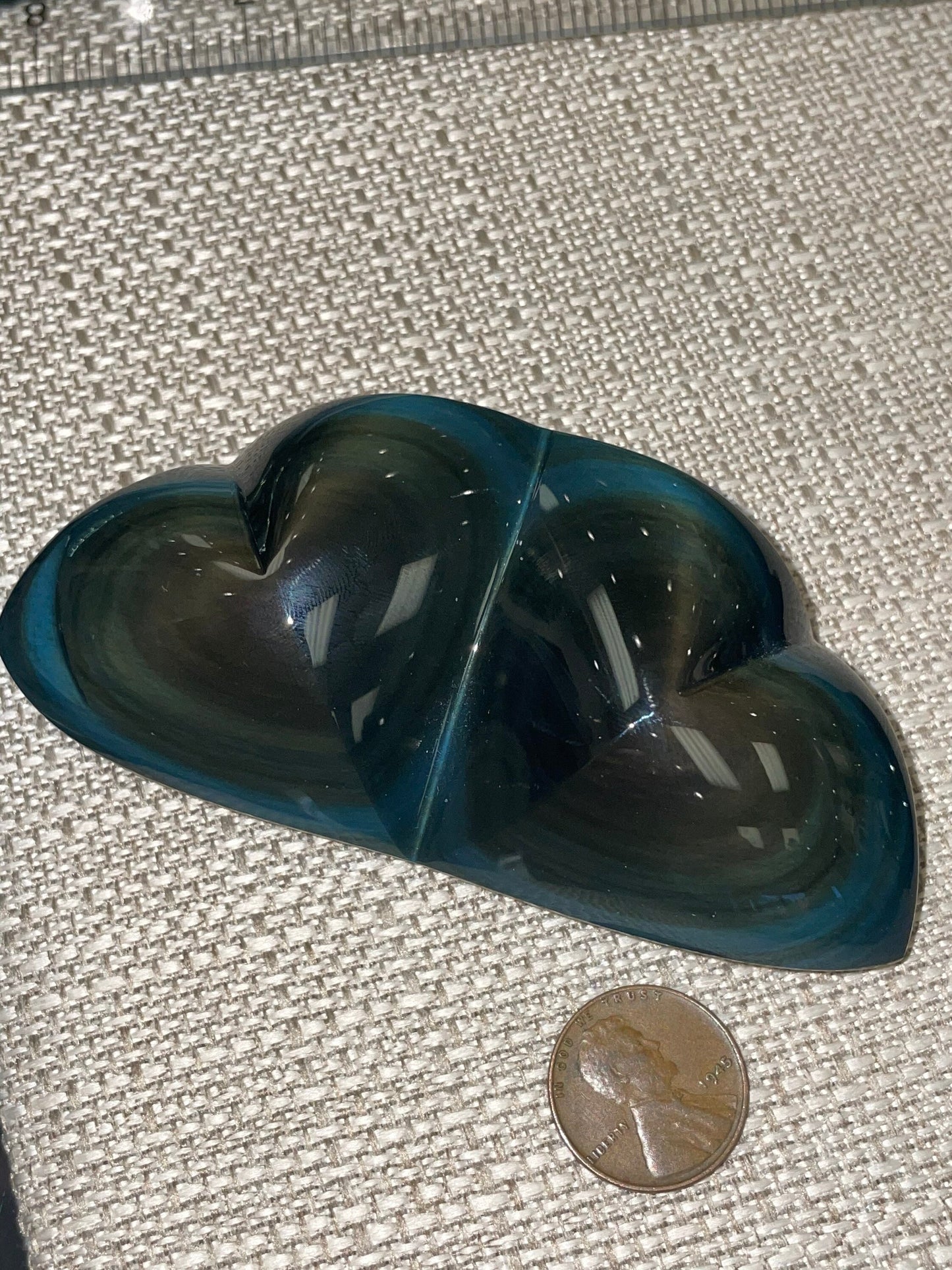 Rainbow Obsidian Pair of Hearts