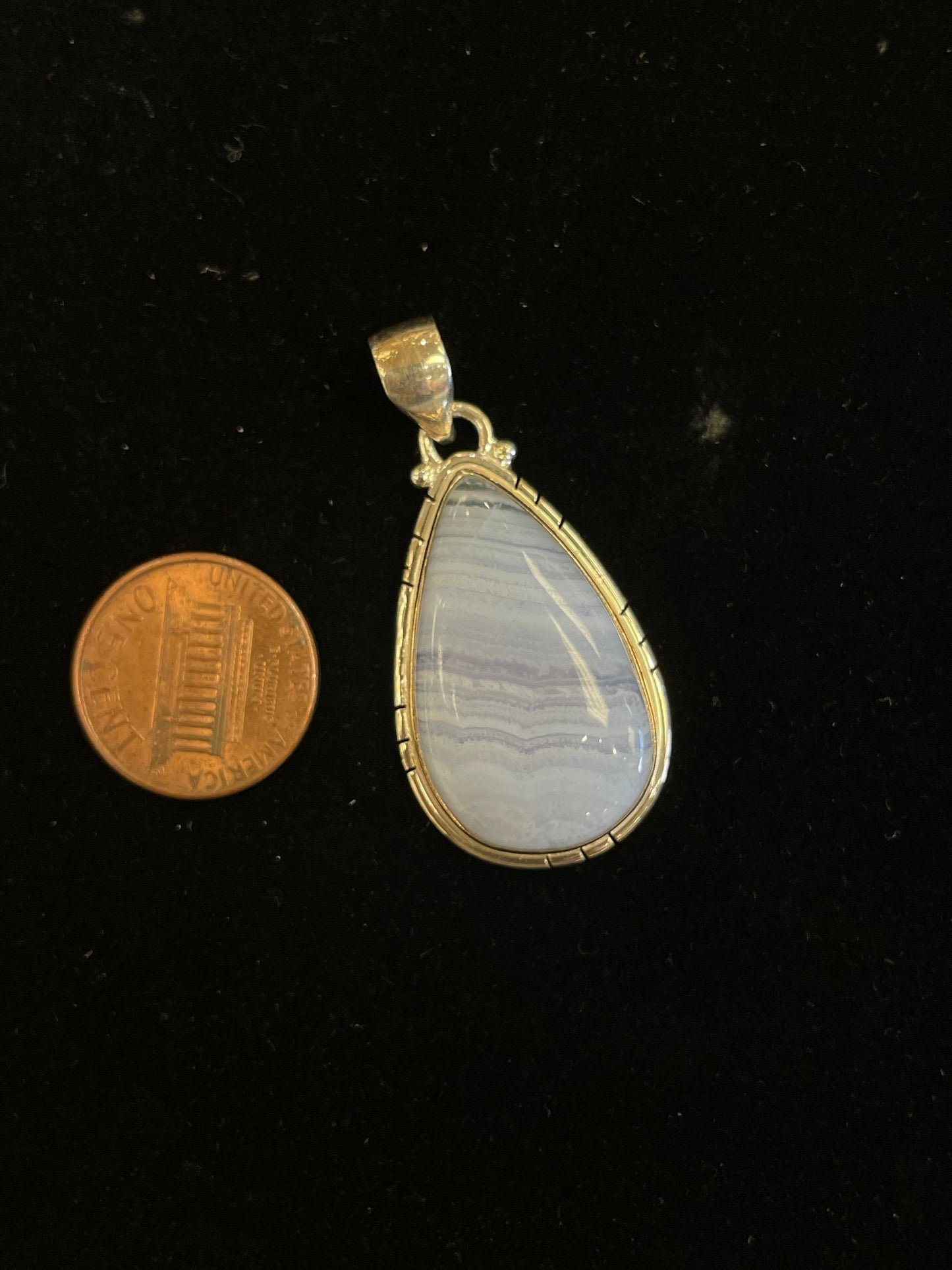 Teardrop Blue Lace Agate Pendant