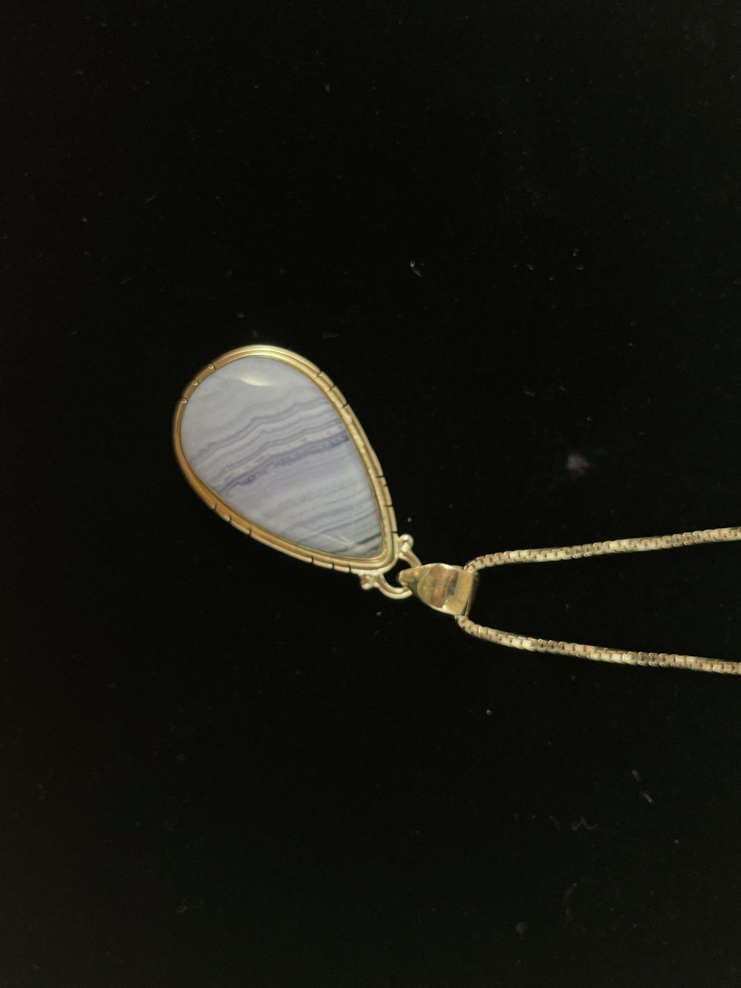 Teardrop Blue Lace Agate Pendant