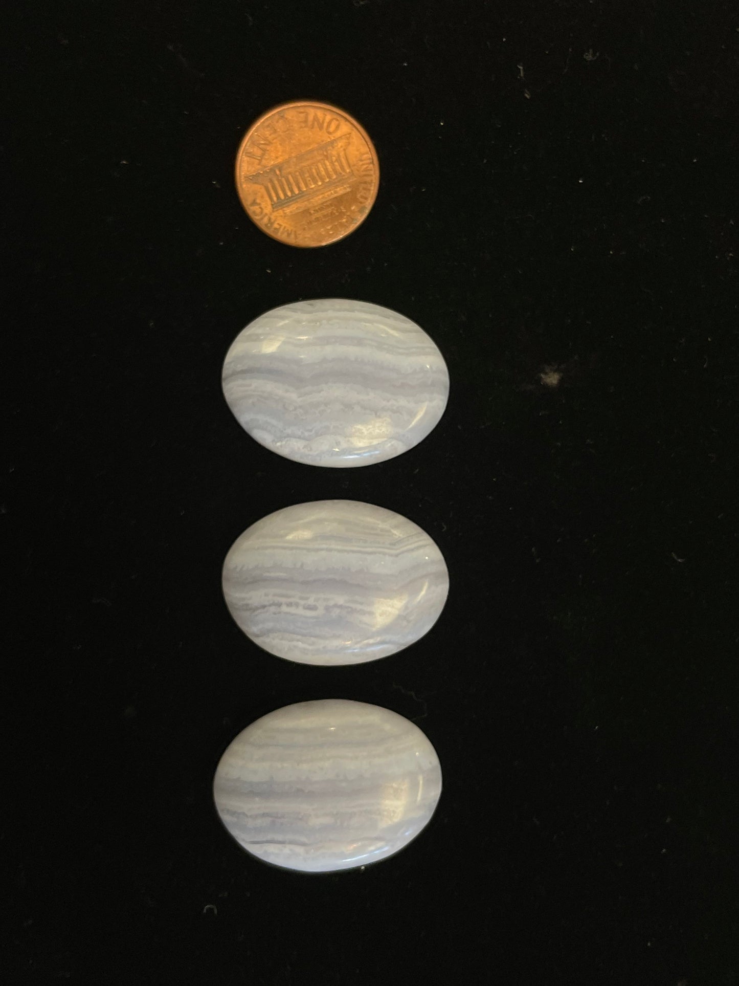 Three Blue Lace Agate Cabochons
